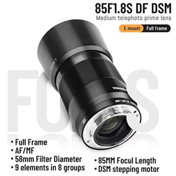 YONGNUO 85mm F1.8S DF DSM Prime Lens for Sony E Mount Cameras, Full Frame