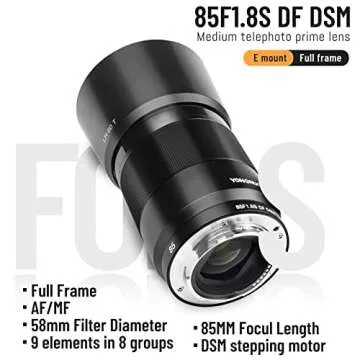 YONGNUO 85mm F1.8S DF DSM Prime Lens for Sony E Mount Cameras, Full Frame