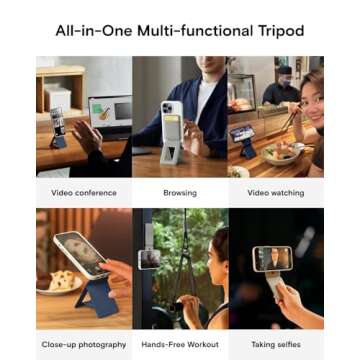 MOFT Phone Tripod Wallet, NFC-Supported Magnetic Phone Stand, Pocket-Size Selfie Stick, MOVAS Vegan Leather & Adjustable Angle Magnetic Card Holder, Travel Essential, Earthen Beige (with Card Slot)