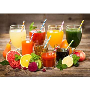 Hiware 200-Pack Biodegradable Rainbow Paper Straws for Parties