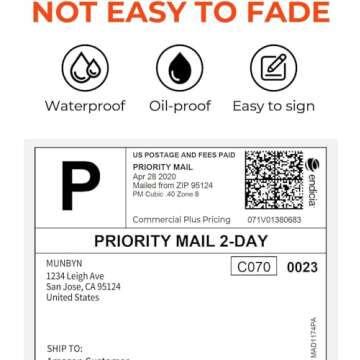 MUNBYN Thermal Direct Shipping Label (Pack of 500 4x6 Per Fanfold Labels) - Commercial Grade