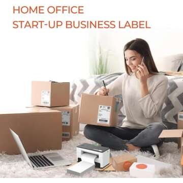 MUNBYN Thermal Direct Shipping Label (Pack of 500 4x6 Per Fanfold Labels) - Commercial Grade