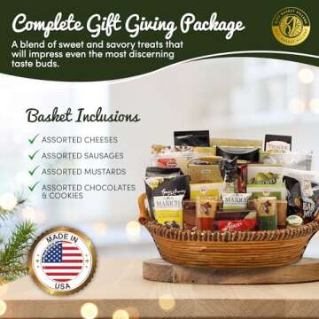 Gift Basket Village - The Best of the Best Gourmet Gift Baskets - Food Gift Basket Loaded with Crackers, Wafers & Spreads - Food Gift Baskets for Any Occasion - Made in USA - Ideal Gourmet Gift Basket