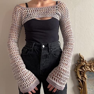 Trendy Y2k Crochet Hollow Out Crop Tops for Fashion Lovers