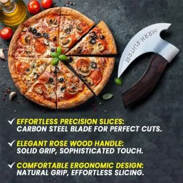 Brotherhood Collections Pizza Axe - Unique Viking Hatchet Pizza Cutter with Leather Sheath