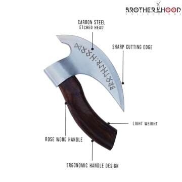 Viking Pizza Axe with Leather Sheath | Unique Kitchen Utensil