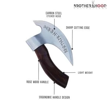Viking Pizza Axe with Leather Sheath | Unique Kitchen Utensil