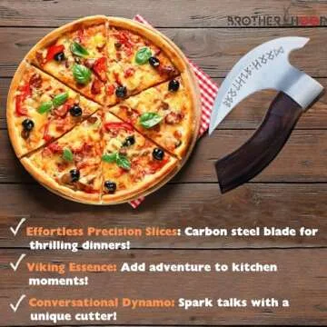 Viking Pizza Axe with Leather Sheath | Unique Kitchen Utensil