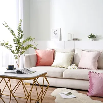 Top Finel Velvet Throw Pillow Covers Set of 2, Soft and Durable