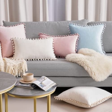 Top Finel Velvet Throw Pillow Covers Set of 2, Soft and Durable