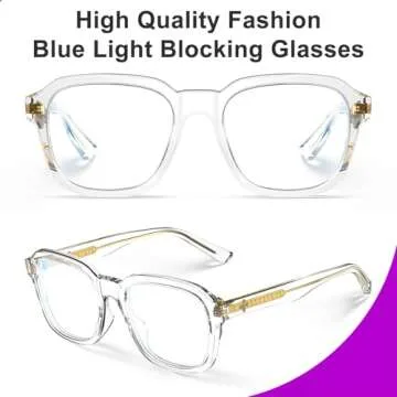 VISOONE TR90 Square Frame Blue Light Blocking Glasses Fashion Computer Eyewear for Women and Men Bennett