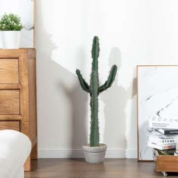 MyGift 36-Inch Artificial Cactus for Stylish Indoor Decor