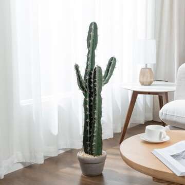 MyGift 36-Inch Artificial Cactus for Stylish Indoor Decor