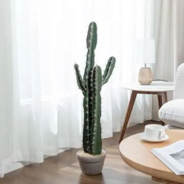 MyGift 36-Inch Artificial Cactus for Stylish Indoor Decor
