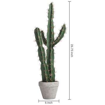 MyGift 36-Inch Artificial Cactus for Stylish Indoor Decor