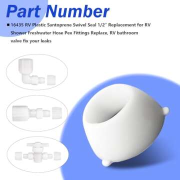 Adabuing 16435 RV Plastic Santoprene Swivel Seal 1/2" Replacement for RV Shower Freshwater Hose Pex ...