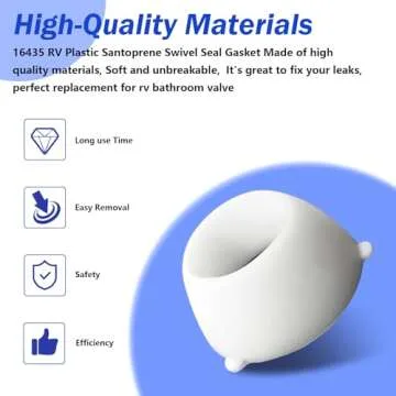 Adabuing 16435 RV Plastic Santoprene Swivel Seal 1/2" Replacement for RV Shower Freshwater Hose Pex Fittings Replace, RV Bathroom Valve fix Your leaks -(14 Pack)