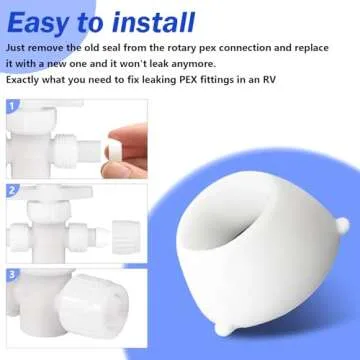 Adabuing 16435 RV Plastic Santoprene Swivel Seal 1/2" Replacement for RV Shower Freshwater Hose Pex Fittings Replace, RV Bathroom Valve fix Your leaks -(14 Pack)