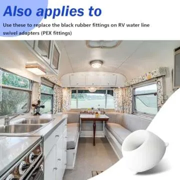 Adabuing 16435 RV Plastic Santoprene Swivel Seal 1/2" Replacement for RV Shower Freshwater Hose Pex Fittings Replace, RV Bathroom Valve fix Your leaks -(14 Pack)