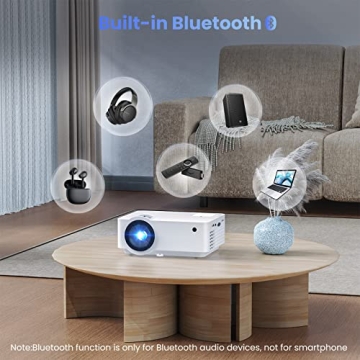 GROVIEW 1080P Bluetooth Mini Projector with 100” Screen