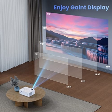 GROVIEW 1080P Bluetooth Mini Projector with 100” Screen