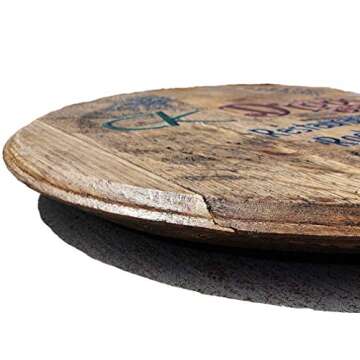 Rustic Whiskey Barrel Head for Home Bar Decor