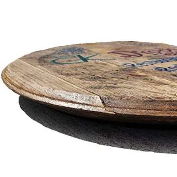 Rustic Whiskey Barrel Head for Home Bar Decor