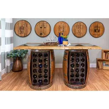 Rustic Whiskey Barrel Head for Home Bar Decor