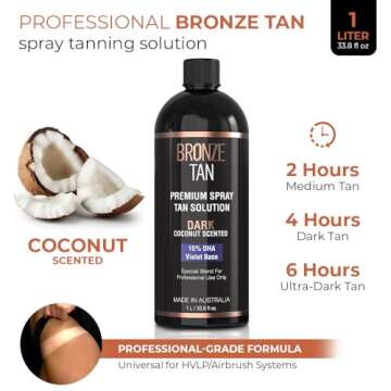 Bronze Tan Special DARK Blend Premium Spray Tan Solution For Spray Tanning Professionals - Coconut S...