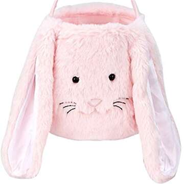 Plush Pink Easter Bunny Baskets for Kids – Perfect for Egg Hunts!