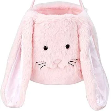 Plush Pink Easter Bunny Baskets for Kids – Perfect for Egg Hunts!