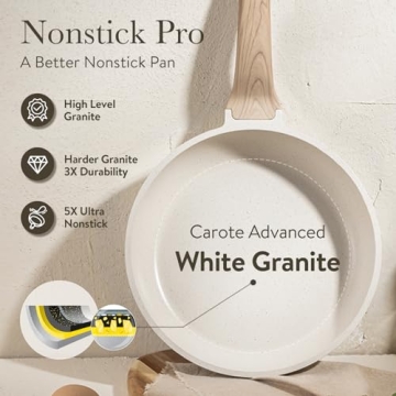 CAROTE Non-stick Cookware Set 11 pcs, Eco-Friendly and Versatile