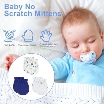 ONESING Baby Mittens - 16 Pairs Newborn Mittens, No Scratch, Warm for 0-6 Months Boys & Girls