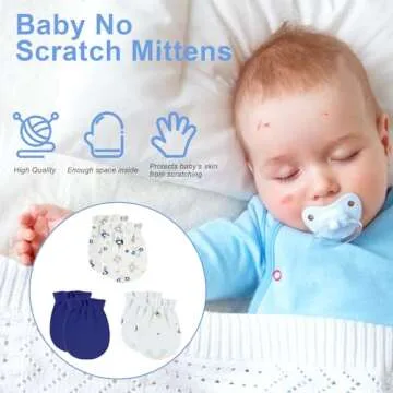 ONESING Baby Mittens - 16 Pairs Newborn Mittens, No Scratch, Warm for 0-6 Months Boys & Girls