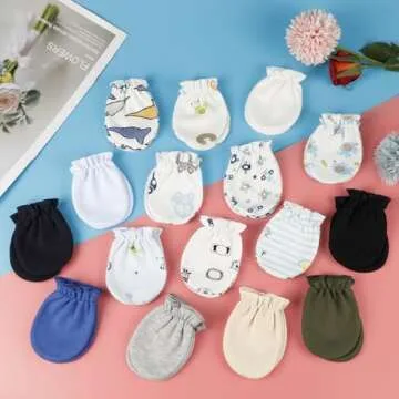 ONESING Baby Mittens - 16 Pairs Newborn Mittens, No Scratch, Warm for 0-6 Months Boys & Girls