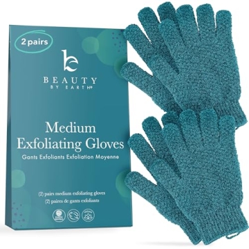 Exfoliating Glove (4 Pcs, 2 Pairs) - Medium Exfoliate Glove for Dead Skin Bath Exfoliating Gloves fo...