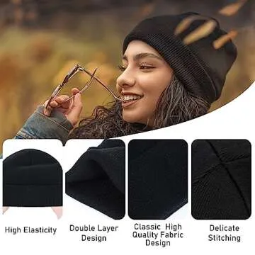 Zando Unisex Warm Winter Beanie Hats for Men and Women