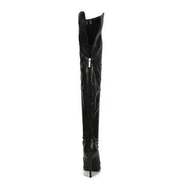 Cape Robbin Women's Faux Snake Thigh High Boots - Stiletto Style
