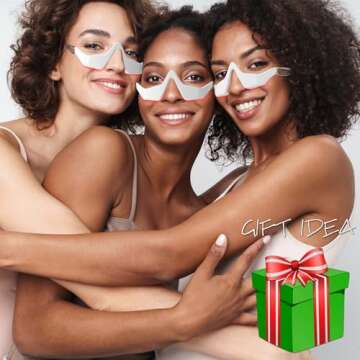 Under-Eye Red Light Therapy Device, Red Light Therapy Glasses Microcurrent Eye Massager Red Light Eye Mask for Eye Bags Dark Circles Puffiness Wrinkles Fine Lines