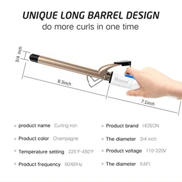 3/4 Inch Curling Iron with Tourmaline Ceramic Technology