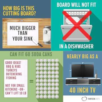 Thirteen Chefs Extra Large Durable Cutting Board 30x18