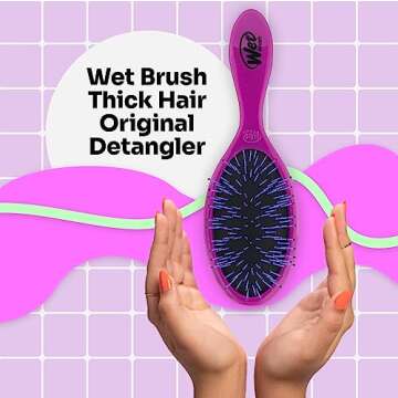 Wet Brush Thick Hair Detangling Brush, Purple - Ultra-Soft IntelliFlex Bristles Glide Through Tangle...