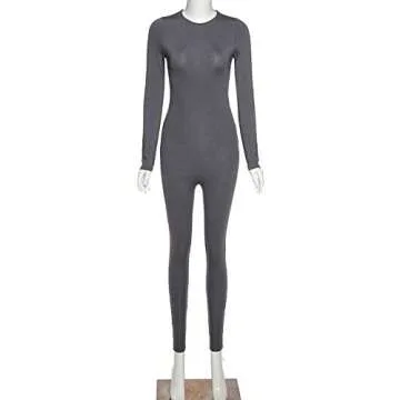 LuFeng Sexy Sleeveless Zipper Bodycon Jumpsuit for Women