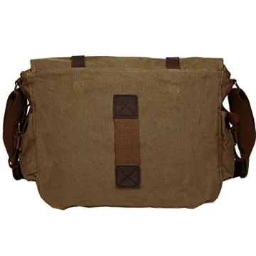 Berchirly Military Canvas Messenger Bag for 17.3 Inch Laptops