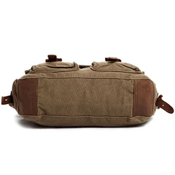 Berchirly Military Canvas Messenger Bag for 17.3 Inch Laptops