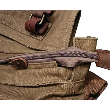 Berchirly Military Canvas Messenger Bag for 17.3 Inch Laptops