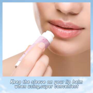 Sureio 10 Pack Lip Balm Holder Keychain Compact Clip On lipstick Lip Gloss Holder Keychain Elastic lipstick Sleeve Clip (Marble Style)