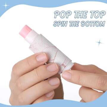 Sureio 10 Pack Lip Balm Holder Keychain Compact Clip On lipstick Lip Gloss Holder Keychain Elastic lipstick Sleeve Clip (Marble Style)