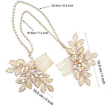 Vintage Bridal Gold leaf Hair Comb Headpiece Greek/Roman Bridal Hair Accessories for Women Wedding w...