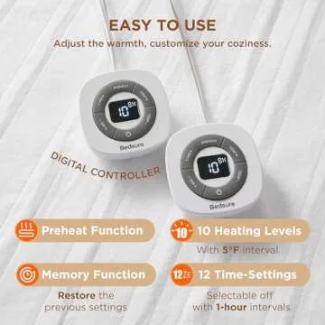 Bedsure Heated Mattress Pad King Size with Dual Control
